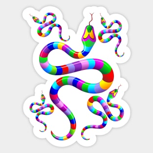 Snake Psychedelic Rainbow Colors Sticker